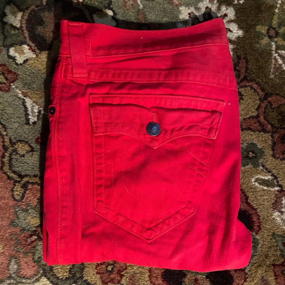 Red Ricky True Religion Jeans